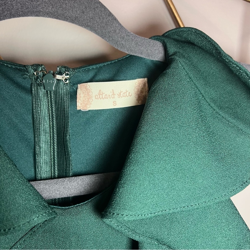Altar'd State Emerald Ruffle Mini Dress - Picture 3 of 5